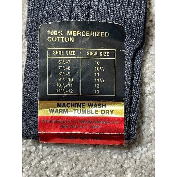 JCPenney Stretch Anklet Socks Mens Fits 10-13 Vintage Lot of 3 Gray Black - Picture 4 of 8